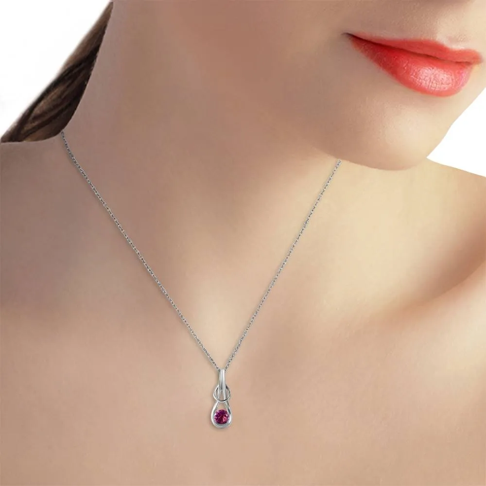 0.65 Carat 14K Solid White Gold Reach Your Dream Amethyst Necklace