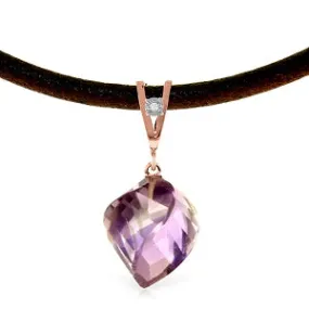 10.76 Carat 14K Solid Rose Gold Savoire Vivre Amethyst Necklace