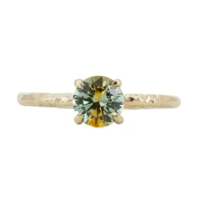 1.09ct Parti Montana Sapphire Evergreen Solitaire Ring in 14k Yellow Gold by Anueva Jewelry