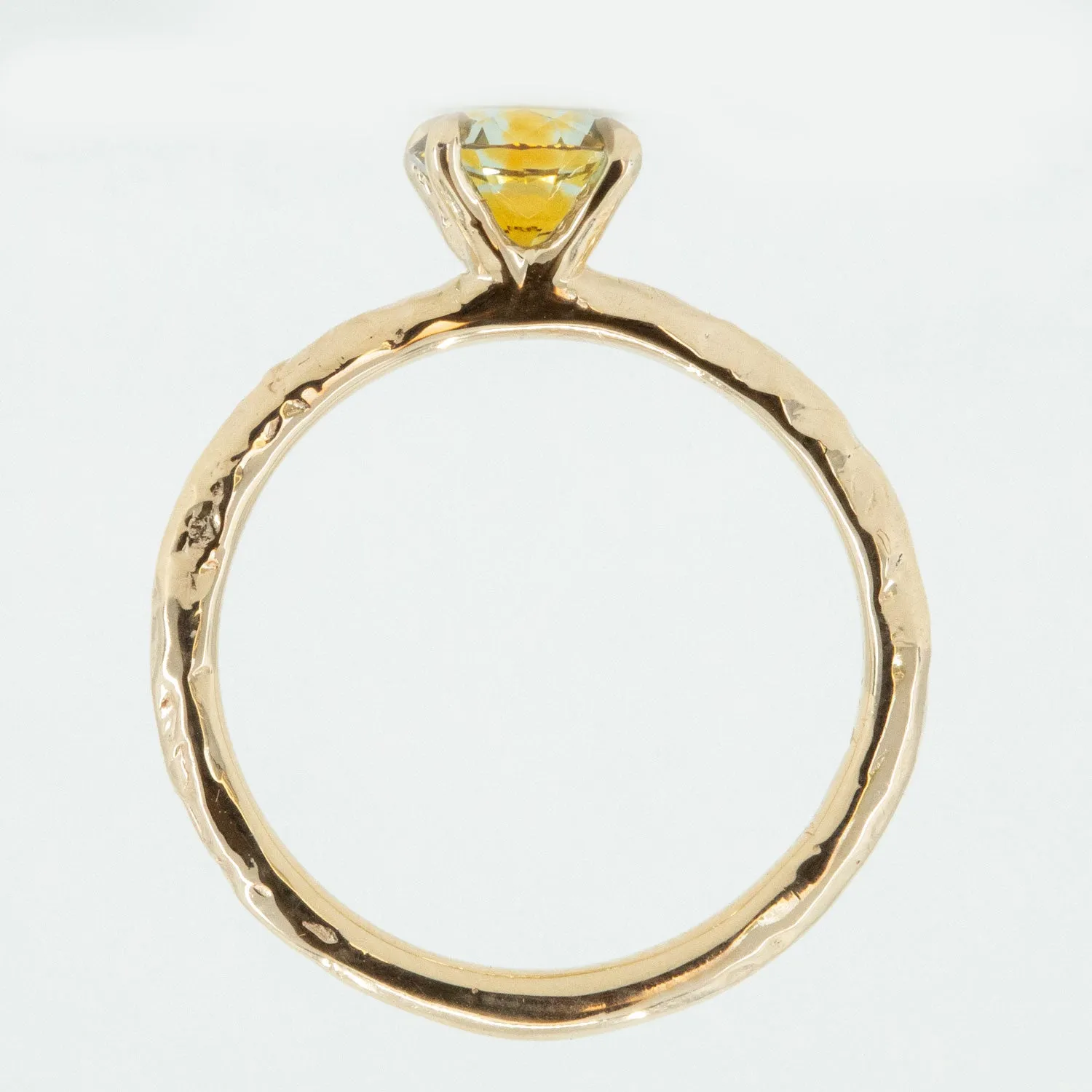 1.09ct Parti Montana Sapphire Evergreen Solitaire Ring in 14k Yellow Gold by Anueva Jewelry