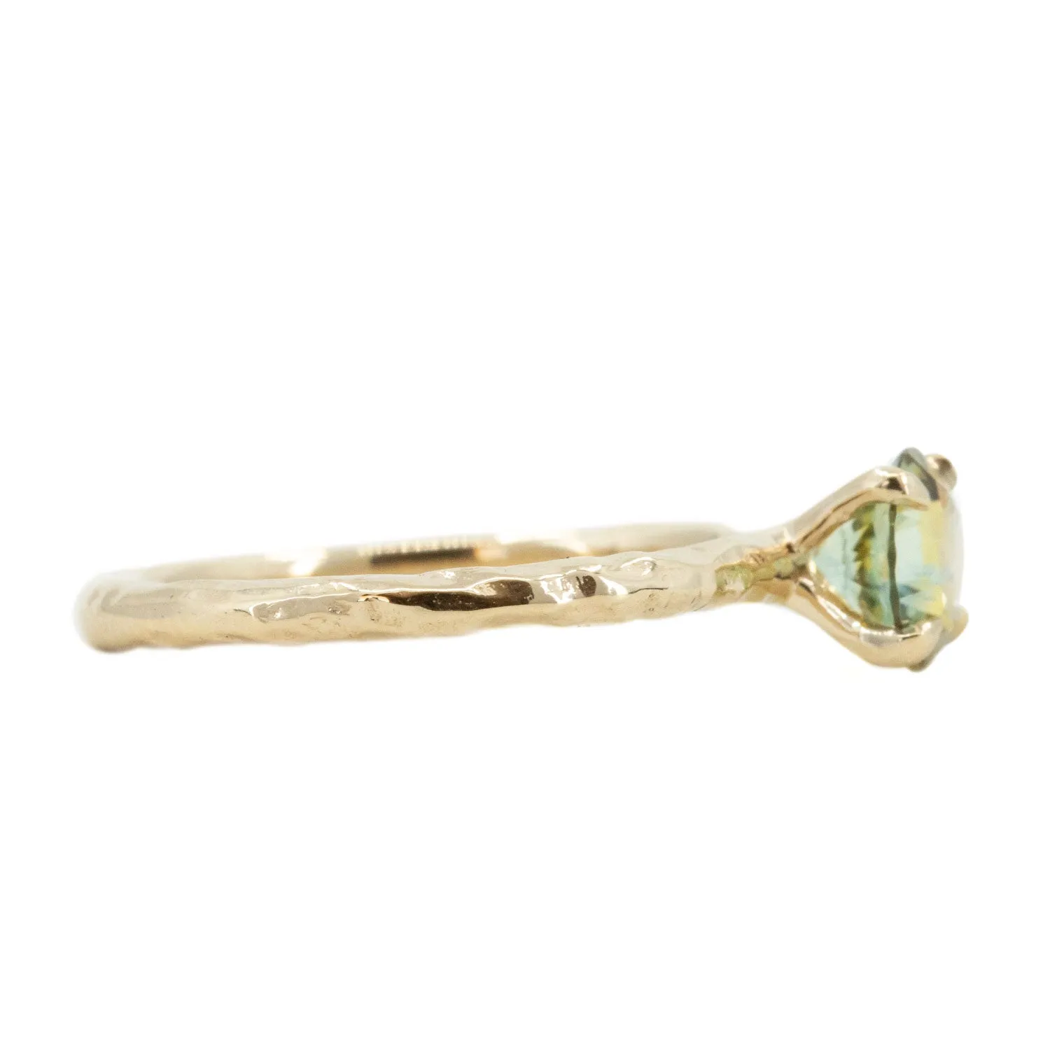 1.09ct Parti Montana Sapphire Evergreen Solitaire Ring in 14k Yellow Gold by Anueva Jewelry