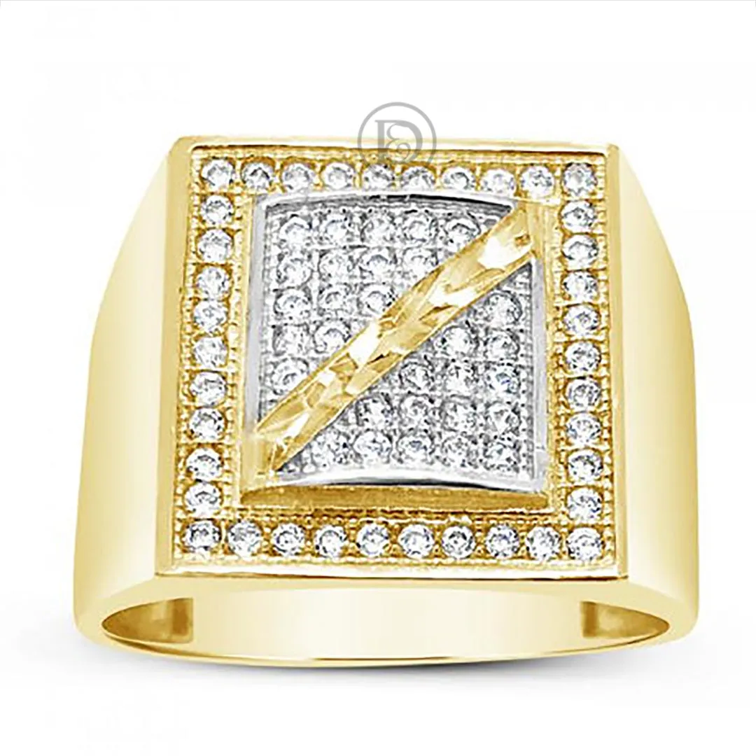 10K Yellow Gold Men's CZ Ring