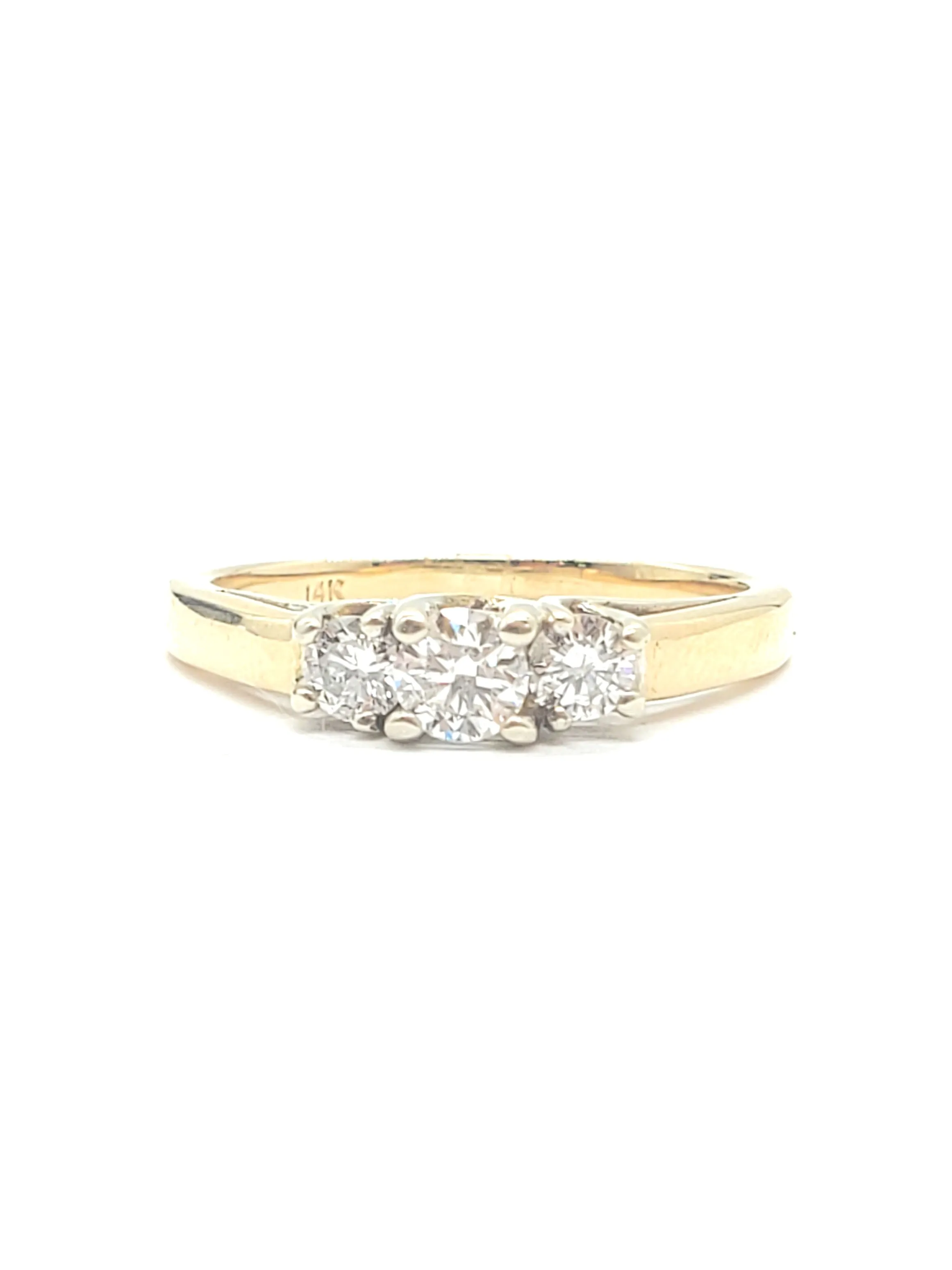 1/2 Carat Round Diamond 3 Stone Ring