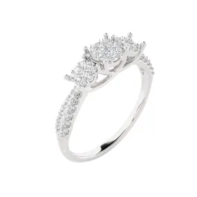 1/2 ctw Round Three Stone Lab Grown Diamond Ring