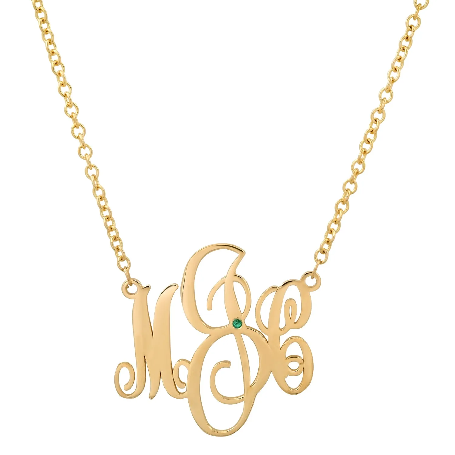 14K Diamond Monogram necklace