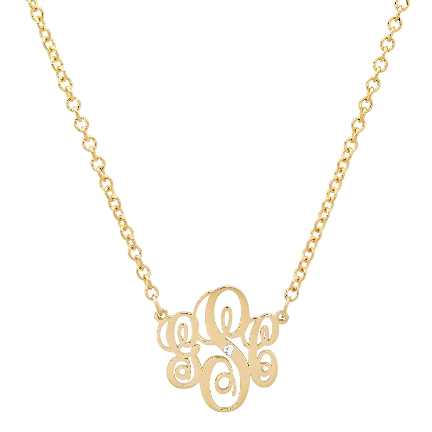 14K Diamond Monogram necklace