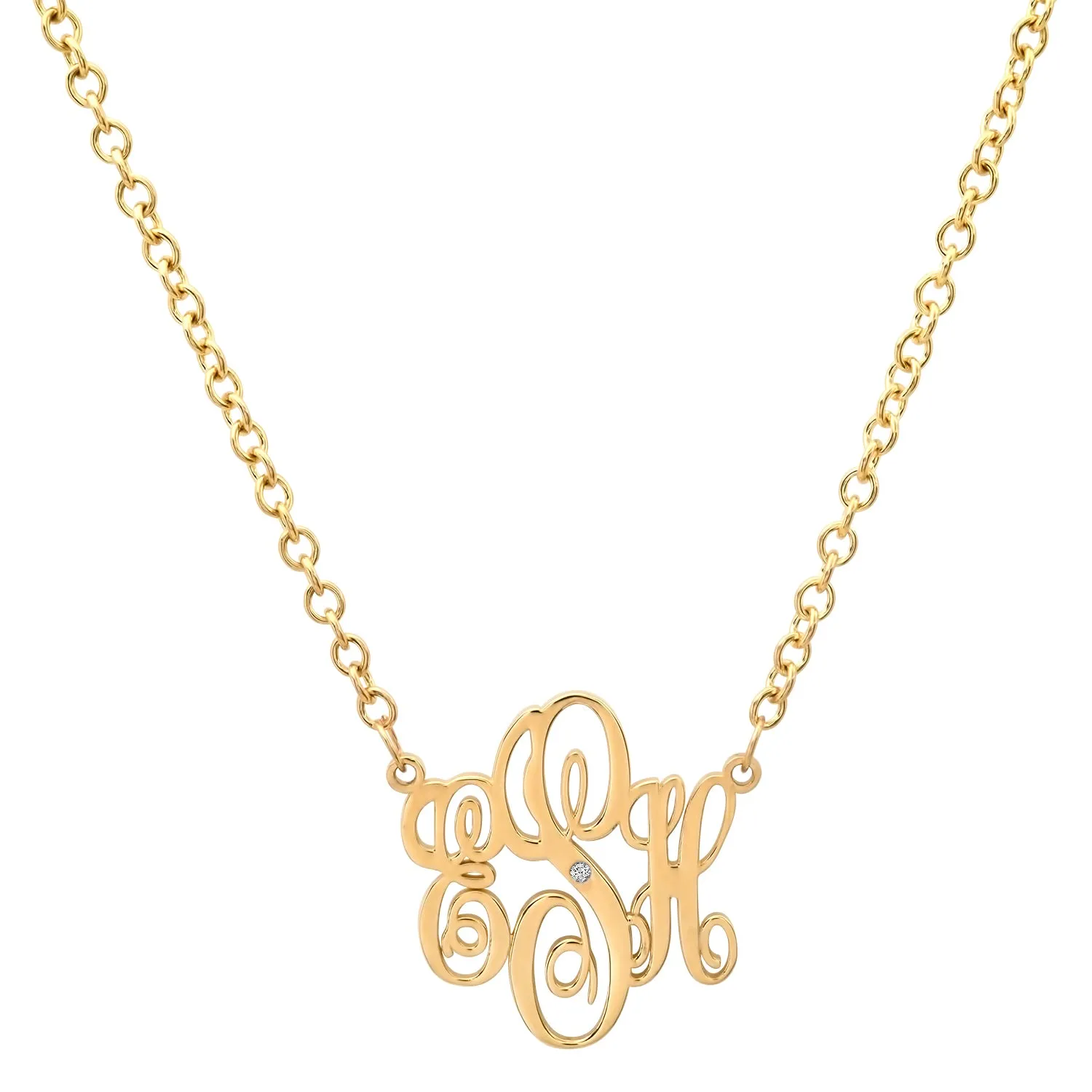 14K Diamond Monogram necklace