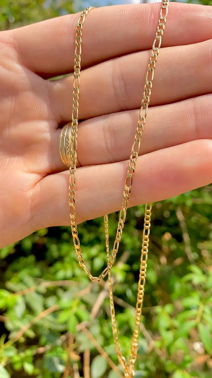 14K Gold Filled Figaro Link Chain Necklace For Men Gifts 24" Fashion Design