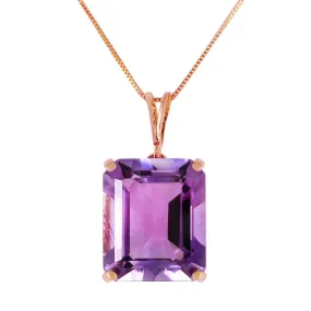 14K Solid Rose Gold Necklace w/ Octagon Purple Amethyst