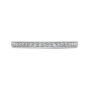 14K Two Tone Gold Round Diamond Half Eternity Wedding Band