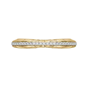 14K Two Tone Gold Round Diamond Wedding Band