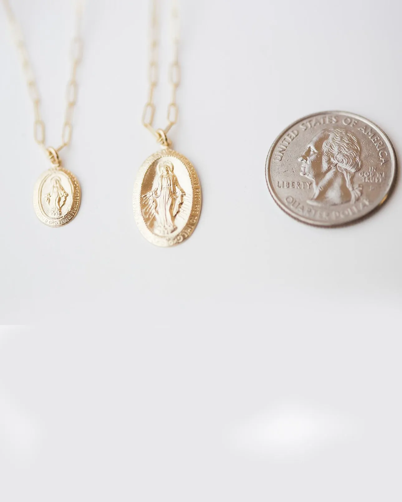 14K Virgin Mary Necklace