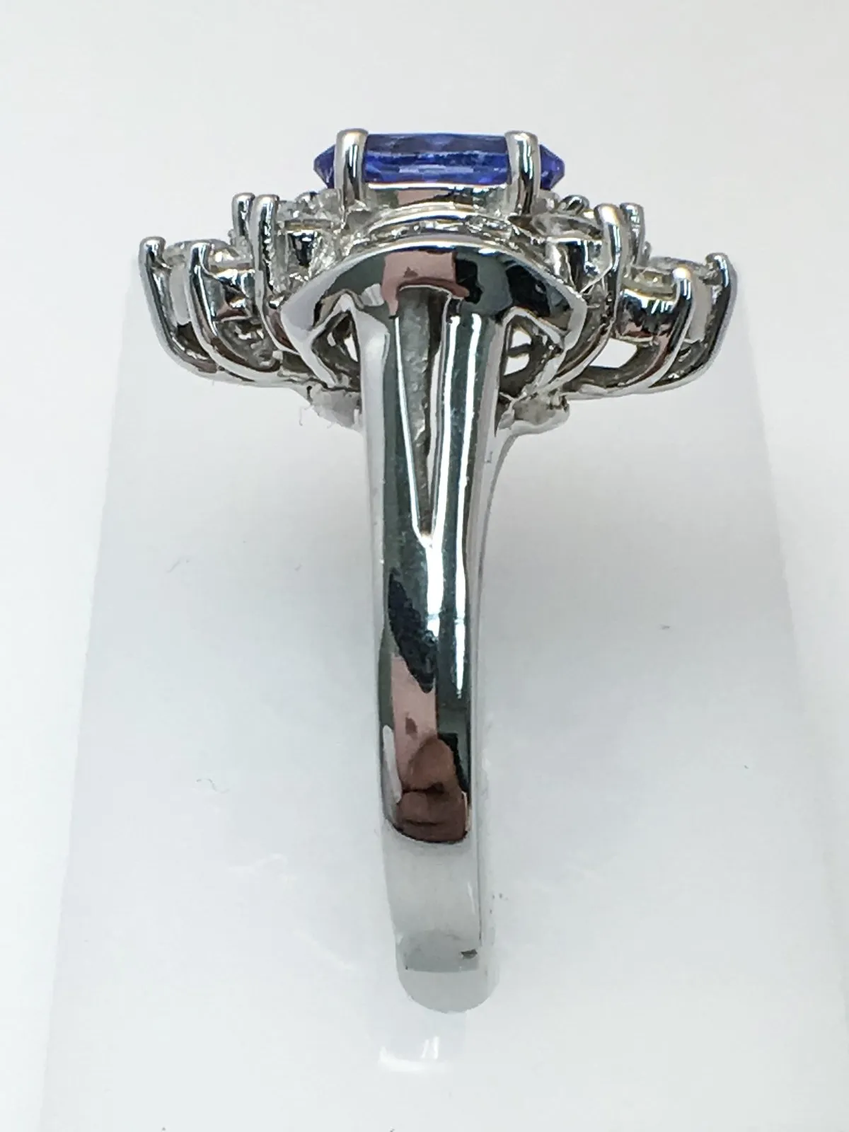 14K White Gold Fashion Ring with Tanzanite Center Stone