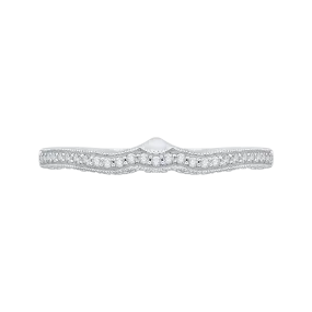 14K White Gold Round Diamond Half Eternity Wedding Band