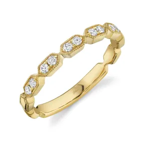 14K Yellow Gold Diamond Stacking Ring