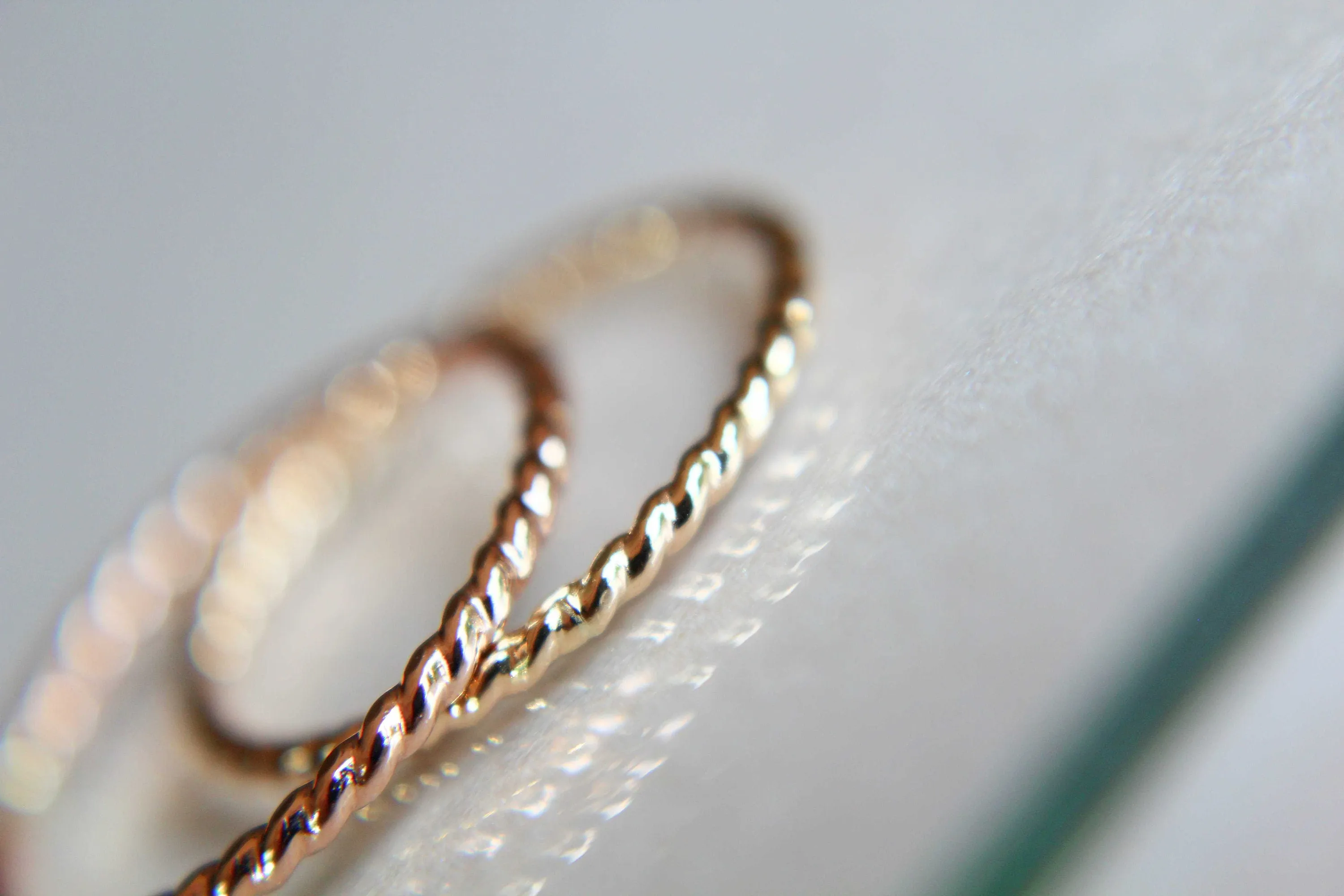 14kt Gold Rope Ring, Stackable Ring, Twisted Ring, Rope Band, Simple Band, Minimalist, Thumb Ring, Stacker, Boho Chic, Twist Ring, Gift