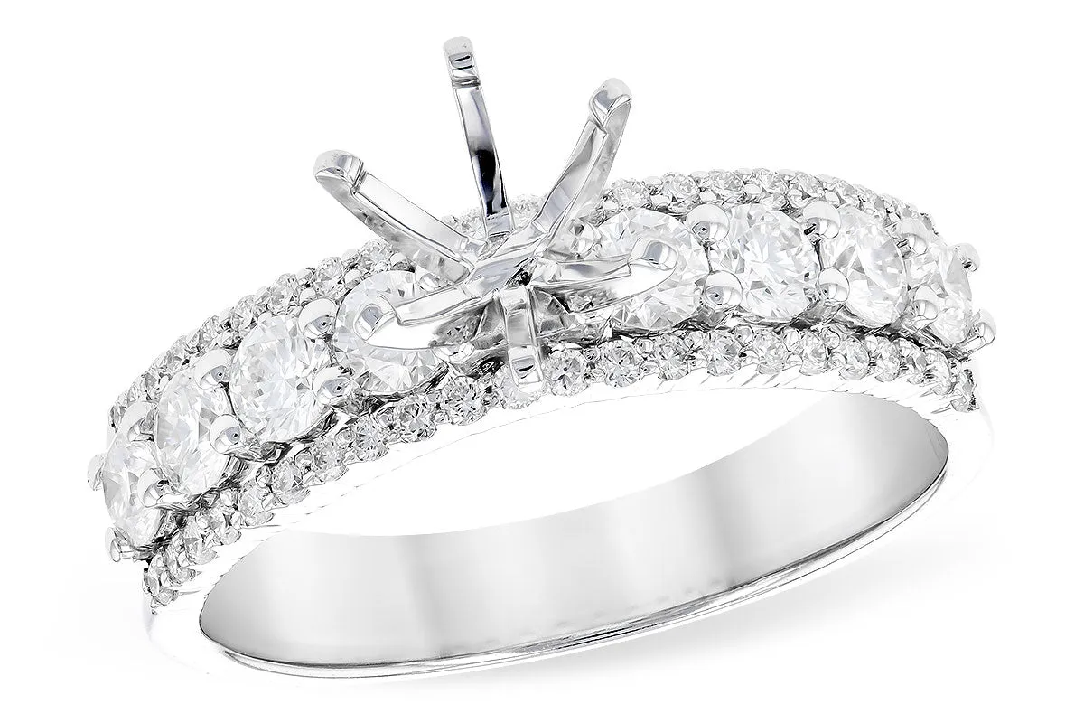 14KW Diamond Semi-Mount Ring with a 1.00ct Cubic Zirconia (Size 7)