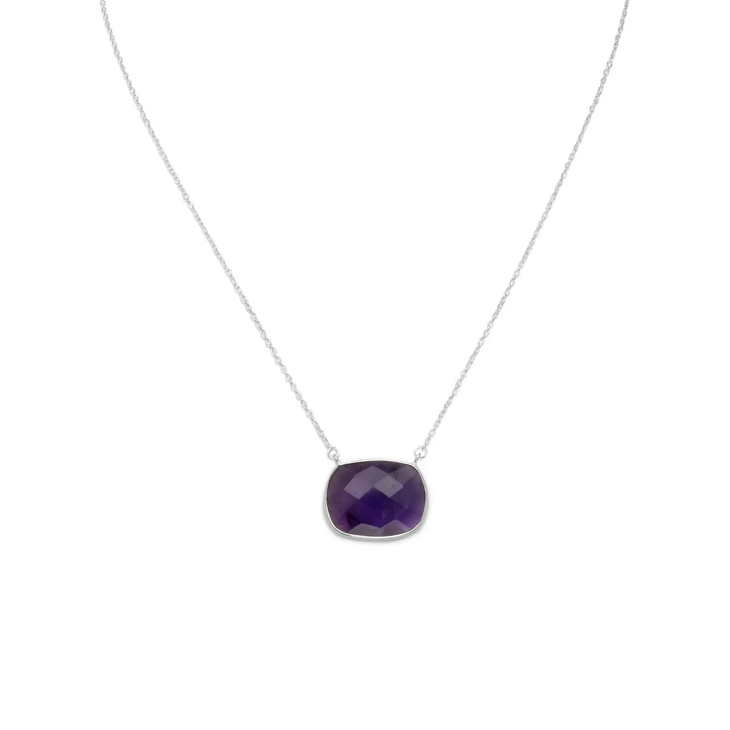 16"   2" Faceted Amethyst Necklace