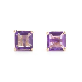 1.75 Carat 14K Solid Rose Gold Sparkle Amethyst Stud Earrings