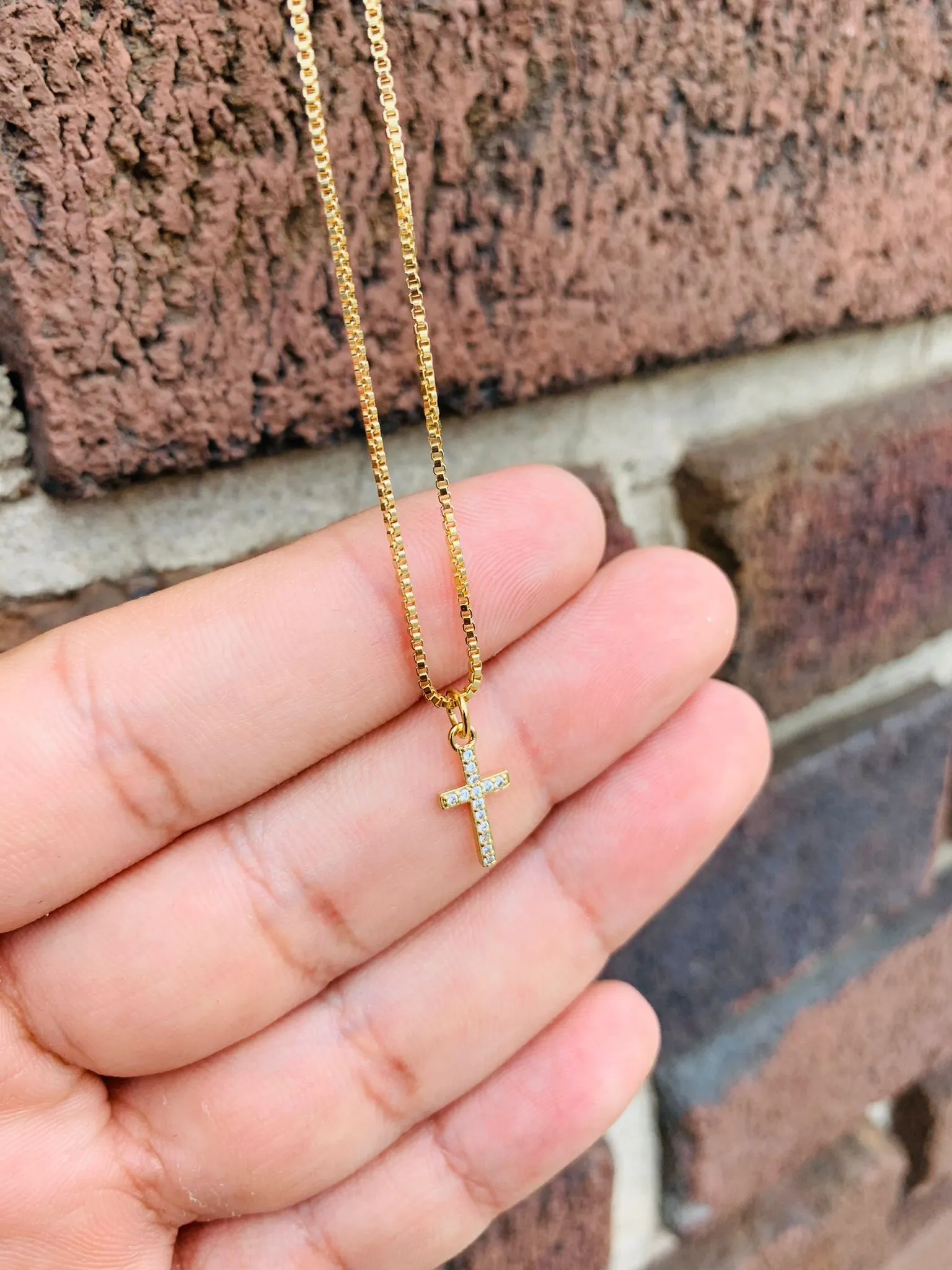 18K GOLD FILLED CROSS JESUS NECKLACE 18"