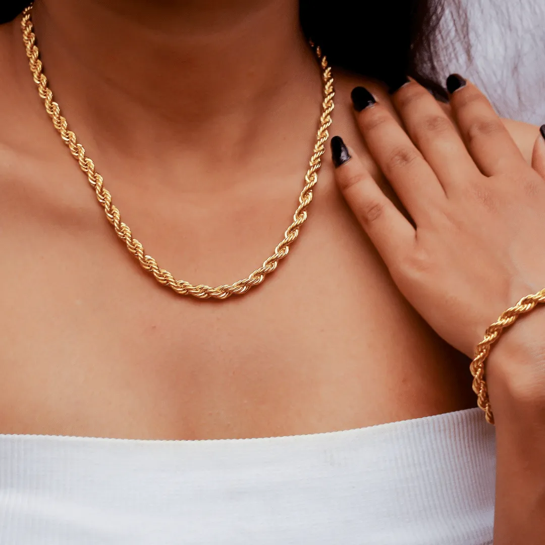 18K Gold-Filled Twisted Rope Necklace