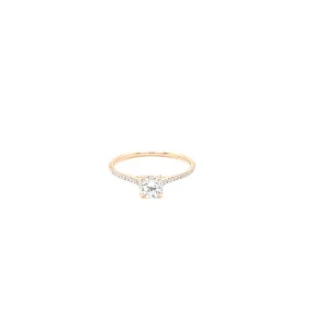 18k Rose Gold .51ct Round Brilliant Cut Diamond Pave Ring