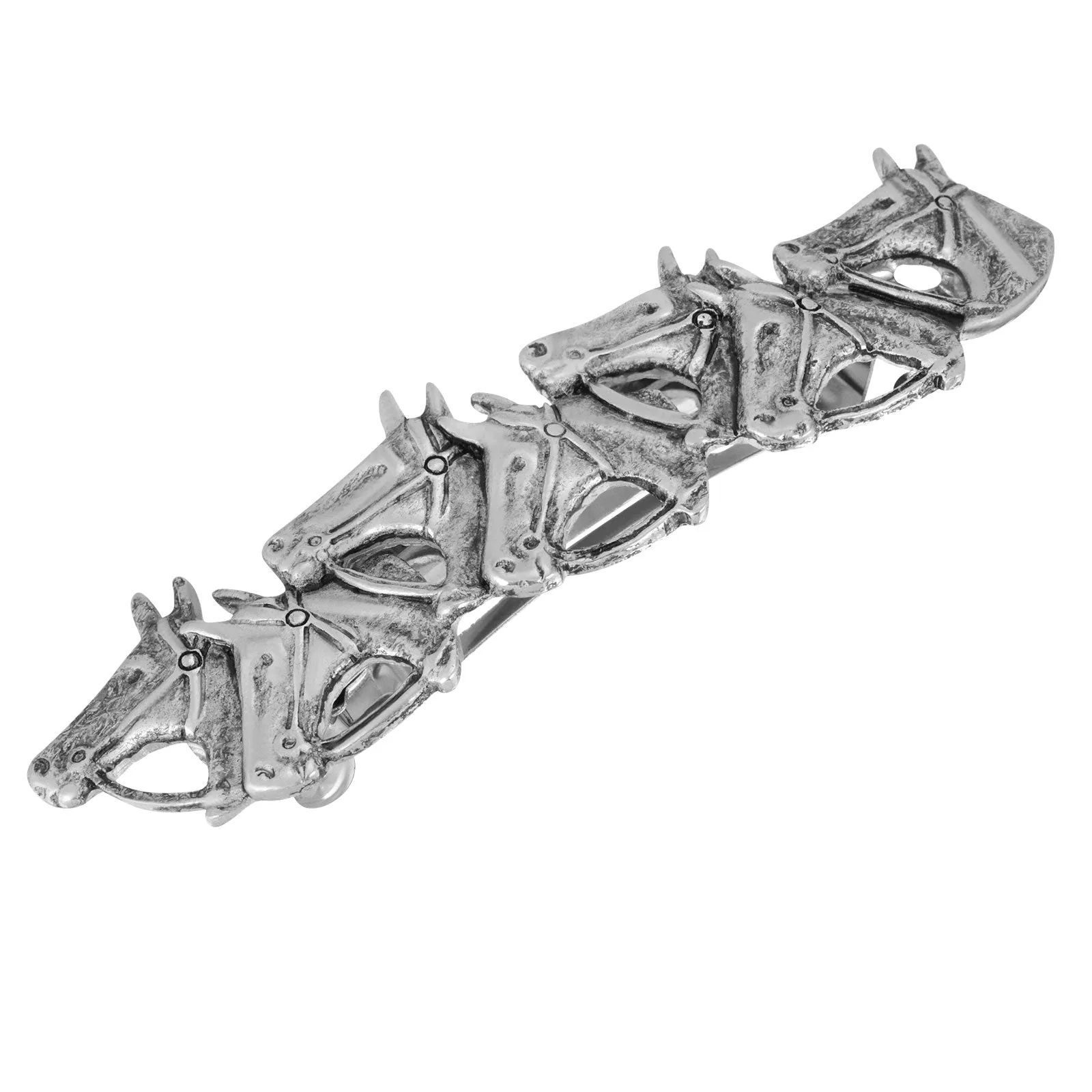 1928 Jewelry&reg; Silver Tone Horse Heads Barrette