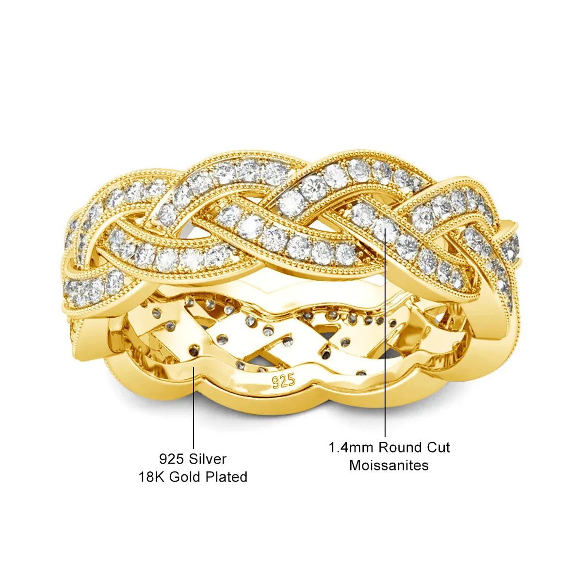 2024 Trend Chain Design Cuban Rings For Women With Moissanite Stones Real 925 Silver Hip Hop Jewelry For Women Pass Diamond Test