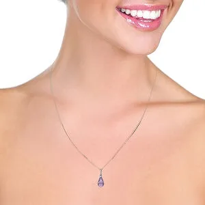 2.3 Carat 14K Solid White Gold Part No Longer Amethyst Diamond Necklace