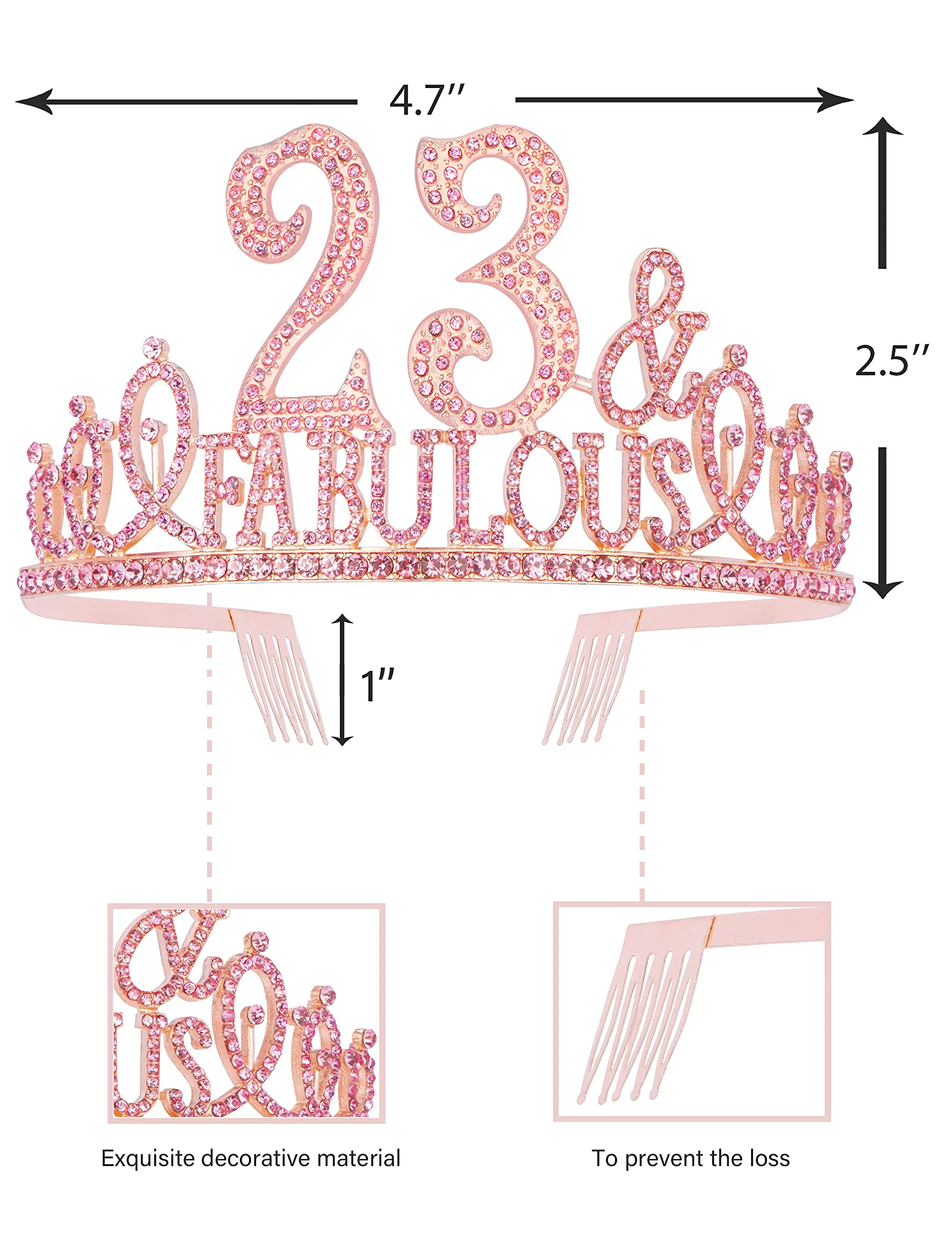 23rd Birthday Gifts for Women, 23rd Birthday Crown and Sash for Women, 23rd Birthday