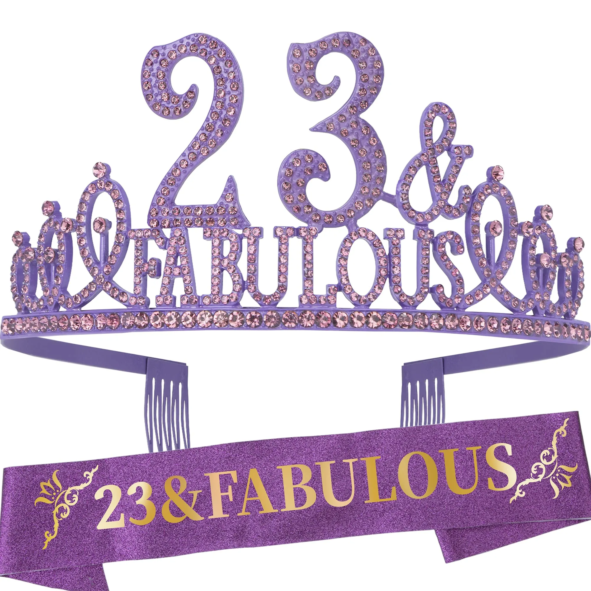 23rd Birthday Gifts for Women, 23rd Birthday Crown and Sash for Women, 23rd Birthday