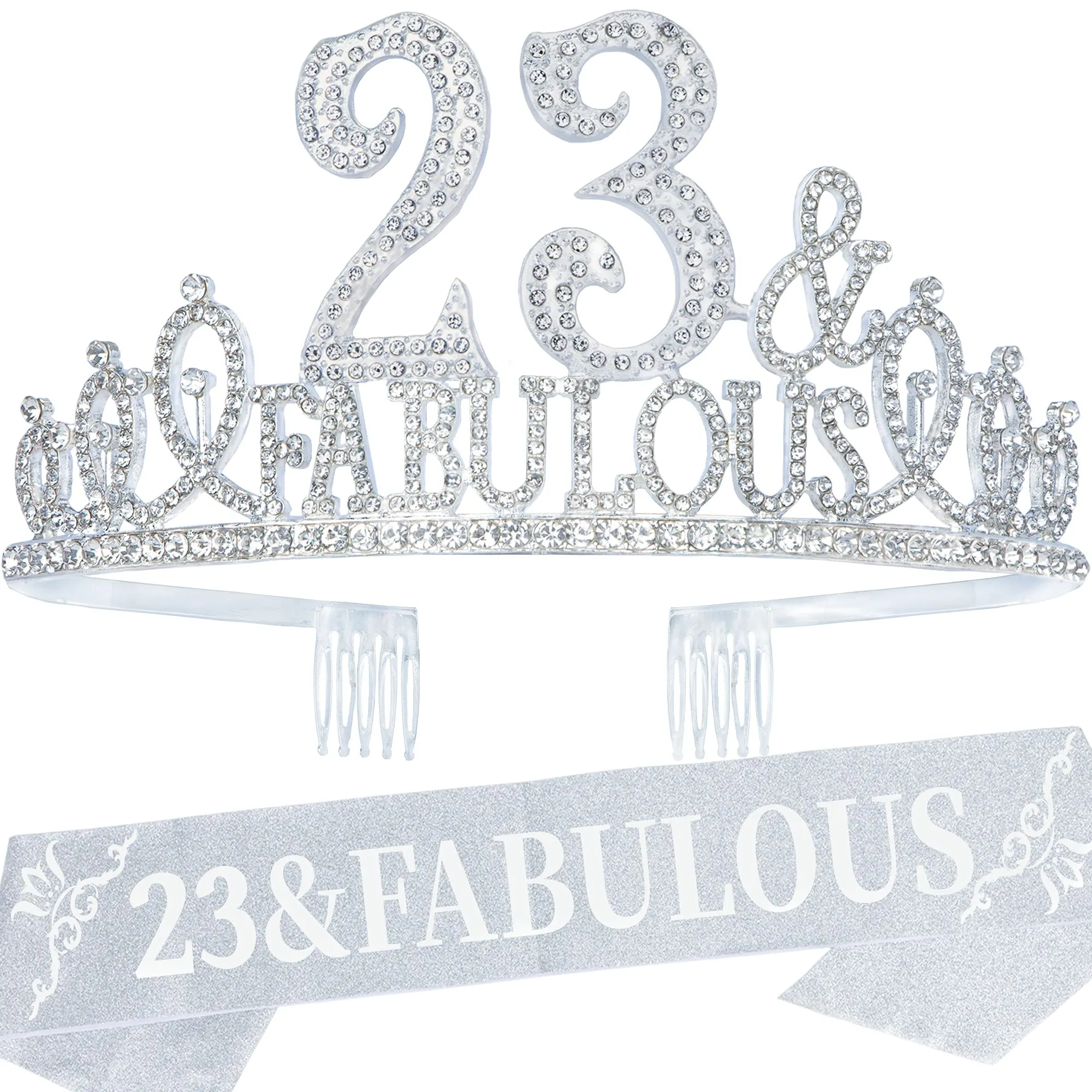 23rd Birthday Gifts for Women, 23rd Birthday Crown and Sash for Women, 23rd Birthday