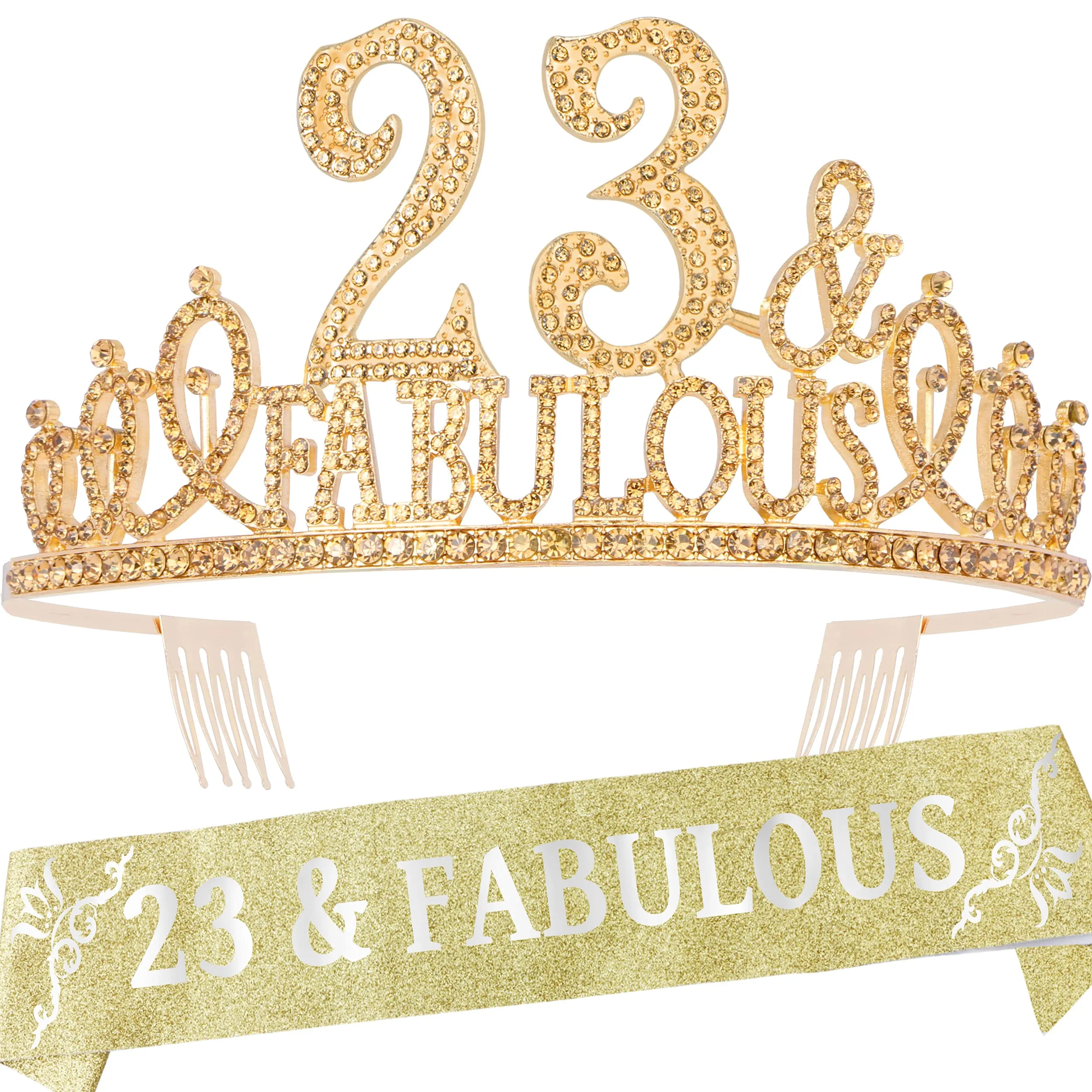 23rd Birthday Gifts for Women, 23rd Birthday Crown and Sash for Women, 23rd Birthday