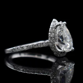 2ct White Sapphire Pear Shaped Halo With diamonds