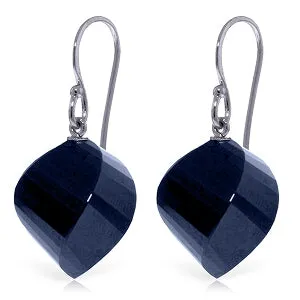 30.5 Carat 14K Solid White Gold I Beseech You Sapphire Earrings