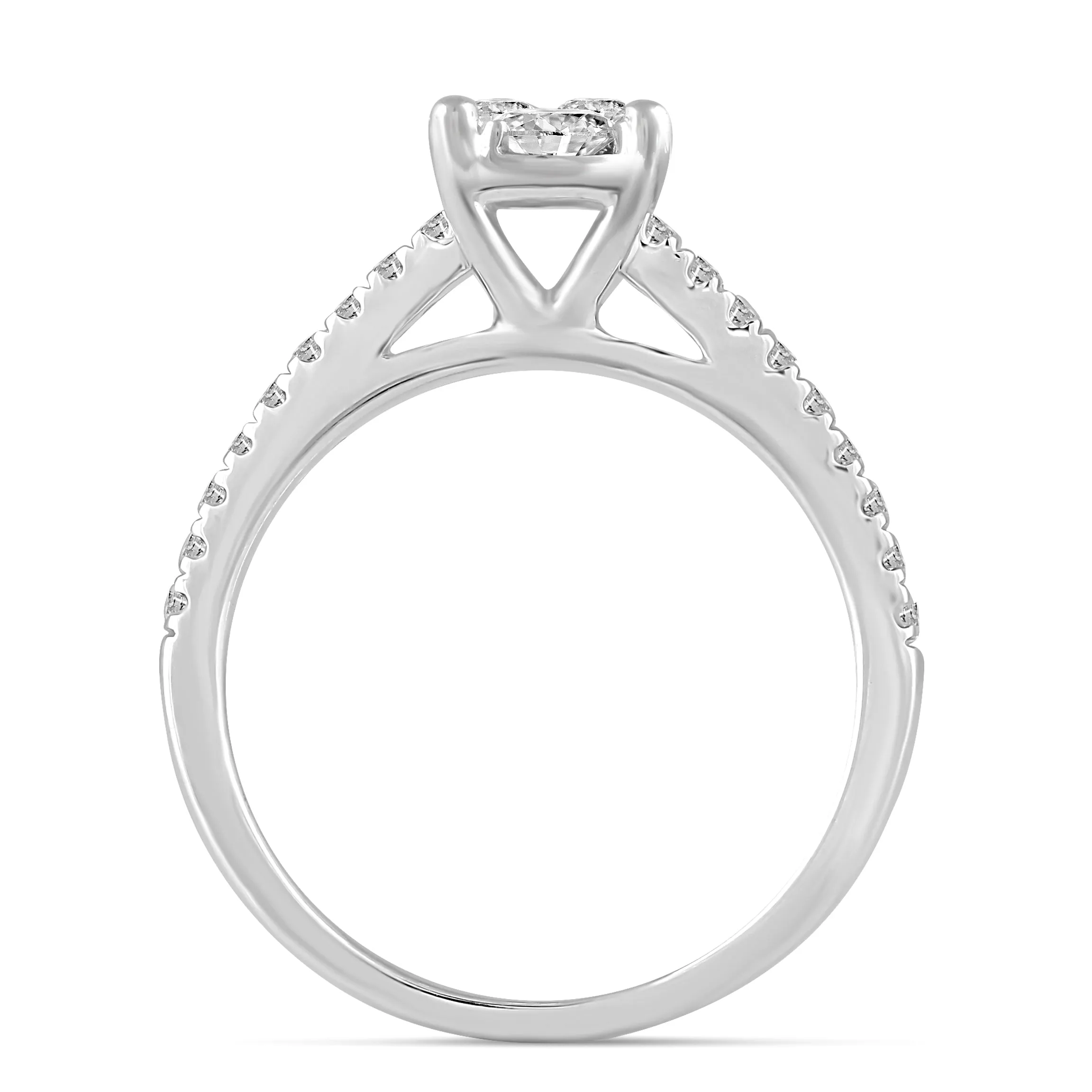 3/4ctw Diamond Pear Classic Engagement Ring in Sterling Silver