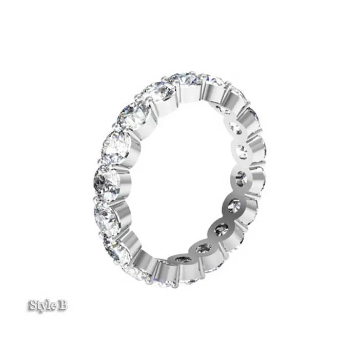 3.5mm Forever One Moissanite Round Eternity Ring, 3.04cttw