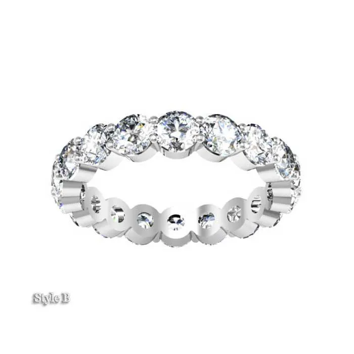 3.5mm Forever One Moissanite Round Eternity Ring, 3.04cttw