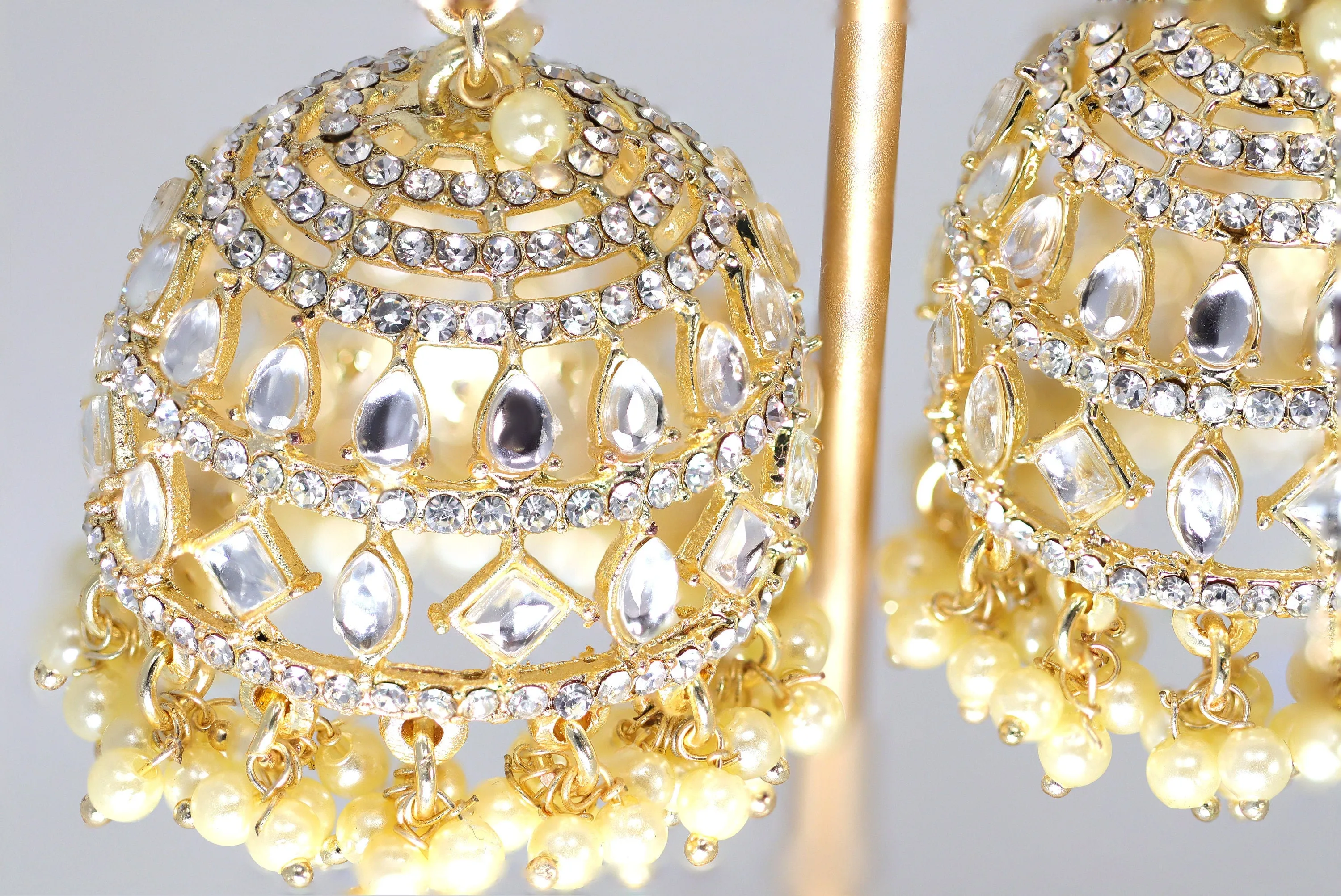 3D Rotating Chandelier : Statement Earrings with Rhinestones , Long Bridal Jewelry, Crystal Bridal Earrings