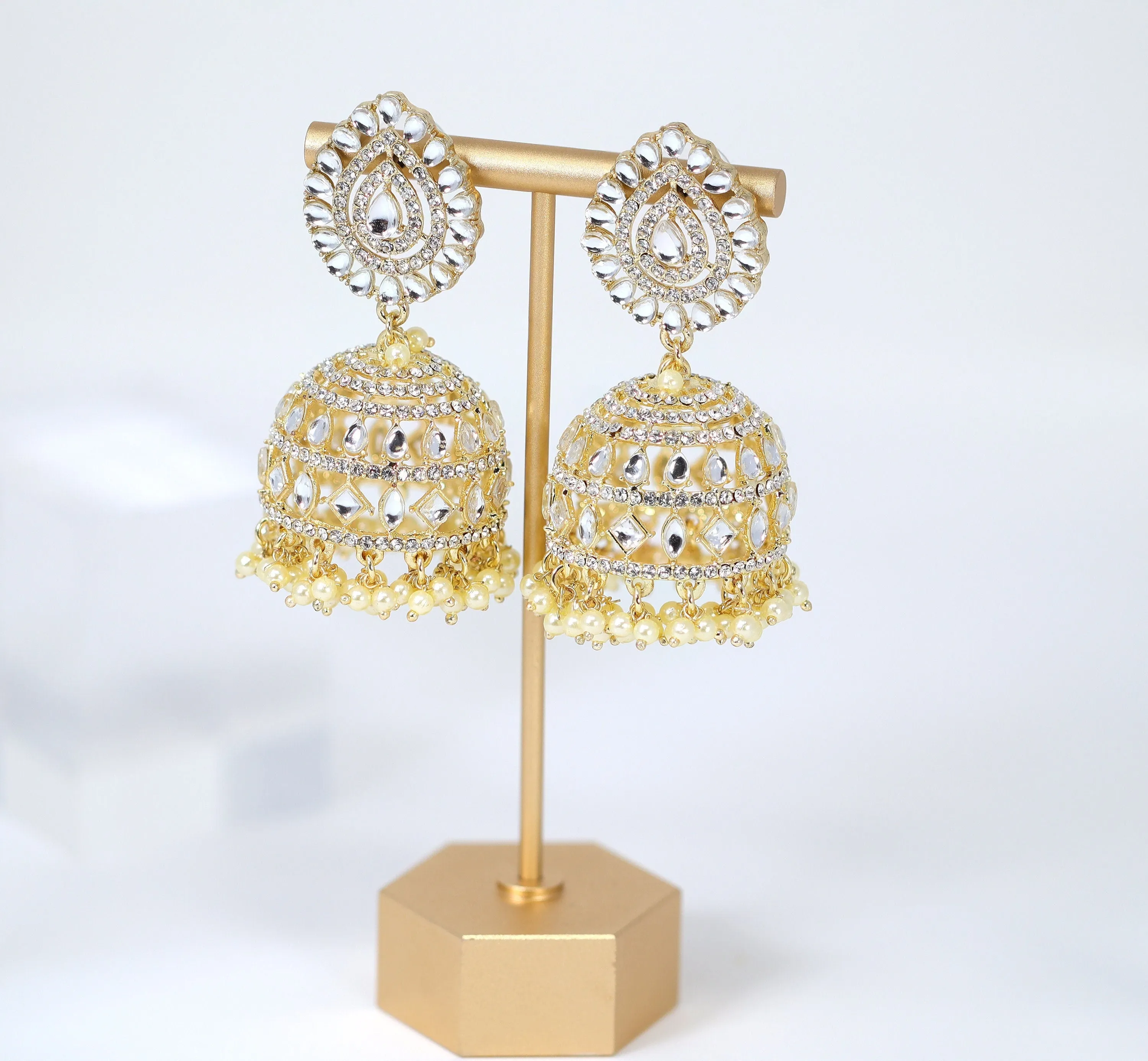 3D Rotating Chandelier : Statement Earrings with Rhinestones , Long Bridal Jewelry, Crystal Bridal Earrings