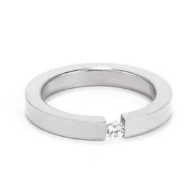 3MM Stainless Steel Floating Solitaire Ring