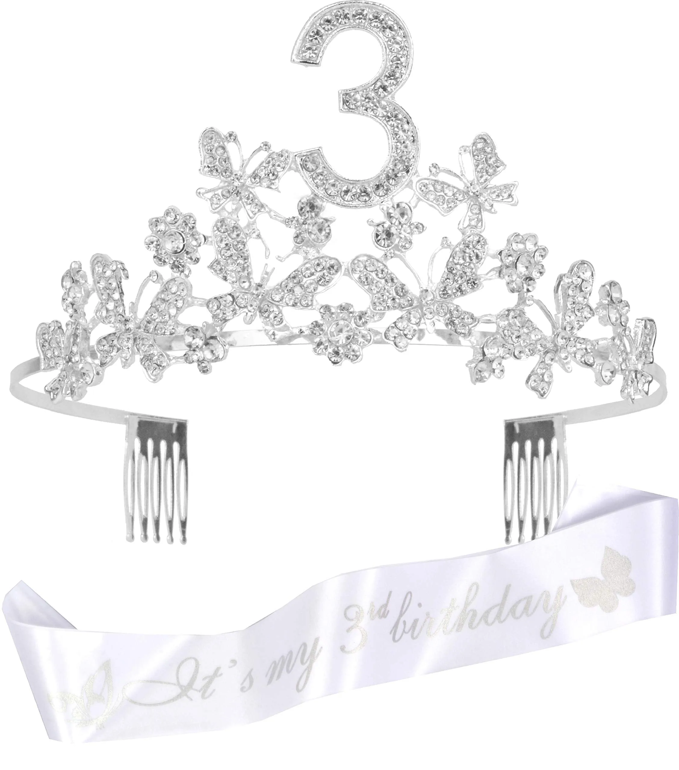 3rd Birthday Gifts for Girls, 3rd Birthday Tiara and Sash, Its My 3rd Birthday Sash