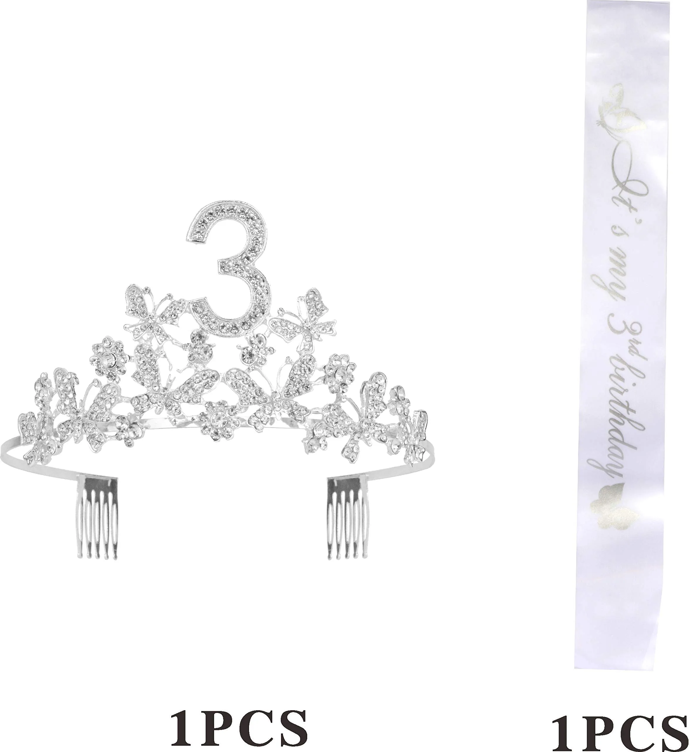 3rd Birthday Gifts for Girls, 3rd Birthday Tiara and Sash, Its My 3rd Birthday Sash