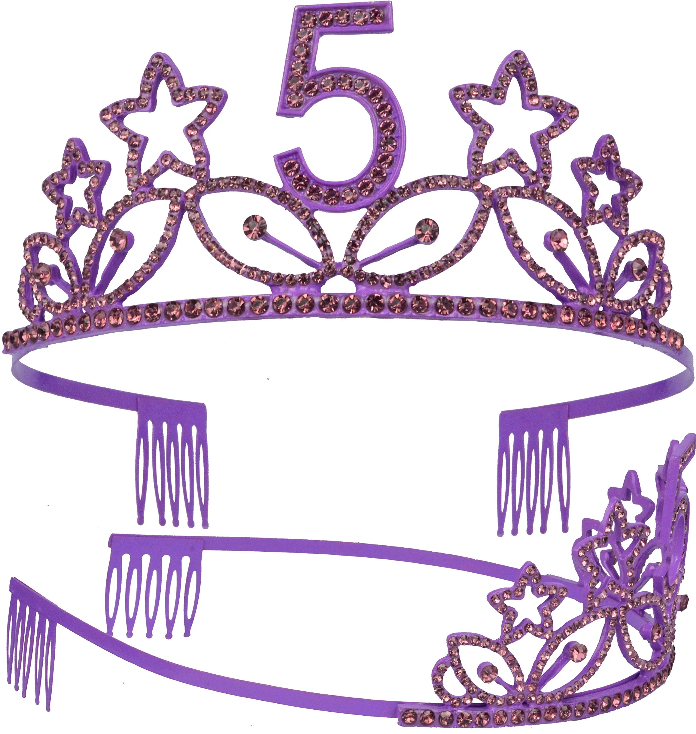 5th Birthday Gifts for Girl, 5th Birthday Tiara and Sash Purple, HAPPY 5th Birthday Party