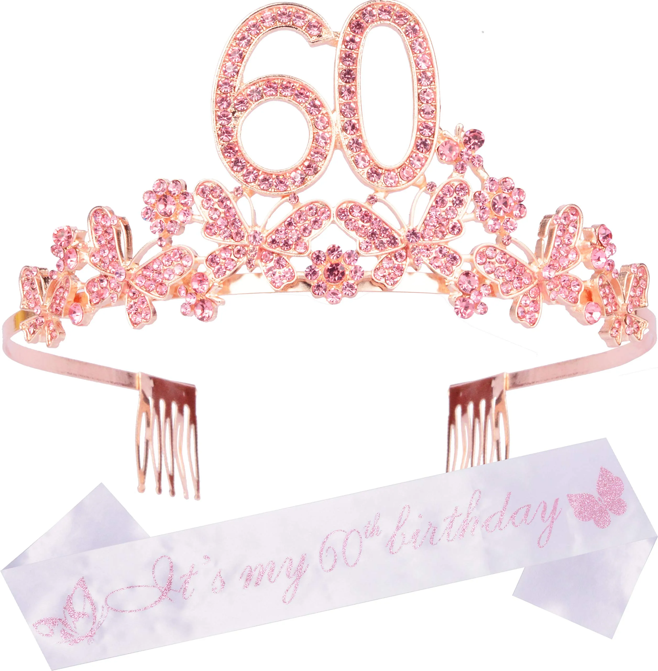 60th Birthday Gifts for Women, 60th Birthday Tiara and Sash, Its My 60th Birthday Sash