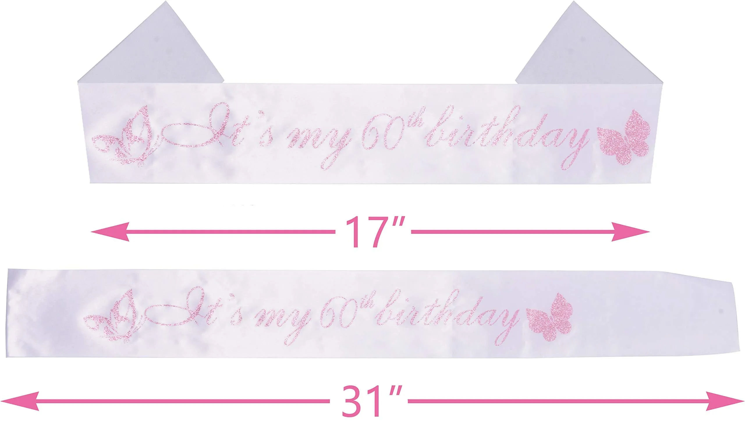 60th Birthday Gifts for Women, 60th Birthday Tiara and Sash, Its My 60th Birthday Sash