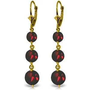 7.2 Carat 14K Solid Yellow Gold Rainfall Garnet Earrings