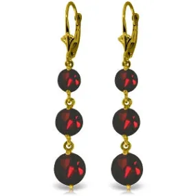 7.2 Carat 14K Solid Yellow Gold Rainfall Garnet Earrings