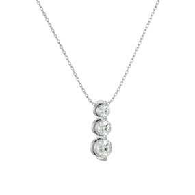 7/8  ctw Round Lab Grown Diamond Three Stone Pendant