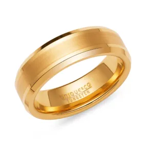 7mm Tungsten Ring In Gold Plating